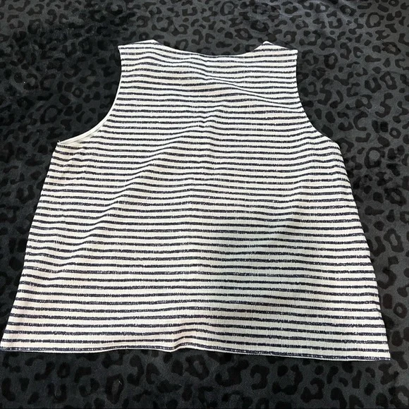 Old Navy Black and White Striped Blouse - Picture 3 of 4
